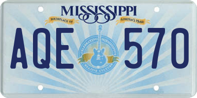 MS license plate AQE570