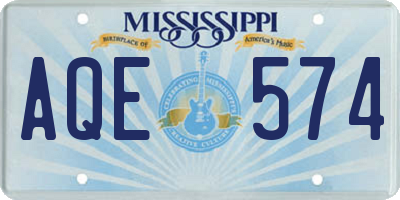 MS license plate AQE574