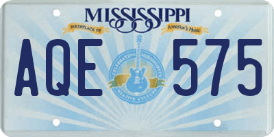 MS license plate AQE575
