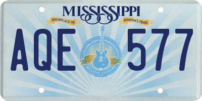 MS license plate AQE577