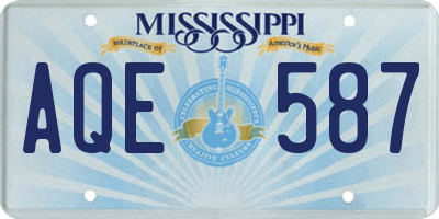 MS license plate AQE587