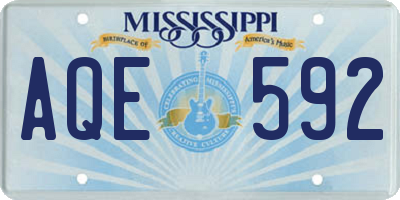MS license plate AQE592