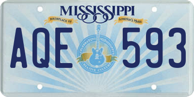 MS license plate AQE593