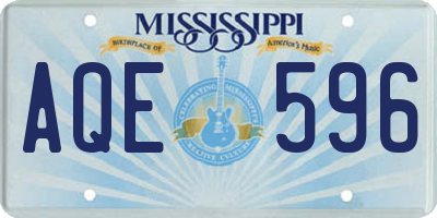 MS license plate AQE596