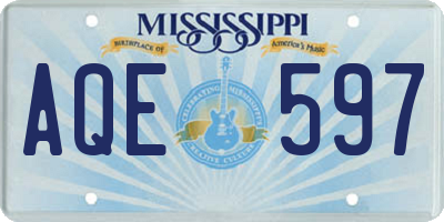 MS license plate AQE597