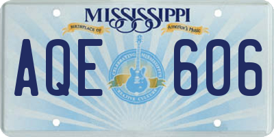 MS license plate AQE606