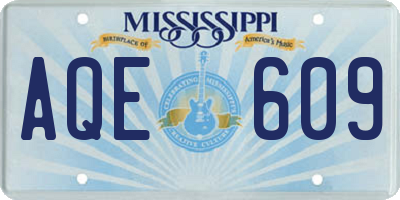 MS license plate AQE609