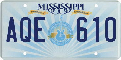 MS license plate AQE610