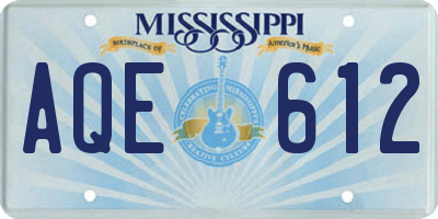 MS license plate AQE612