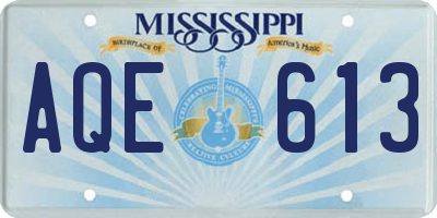 MS license plate AQE613