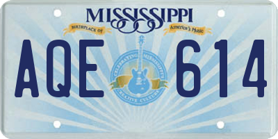MS license plate AQE614