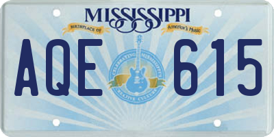 MS license plate AQE615