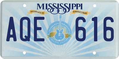 MS license plate AQE616