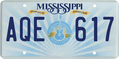 MS license plate AQE617