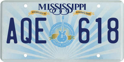 MS license plate AQE618