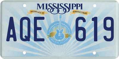 MS license plate AQE619
