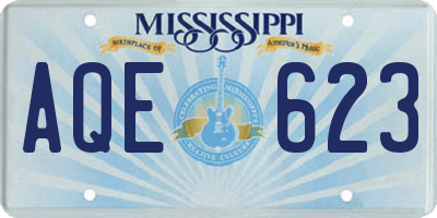 MS license plate AQE623