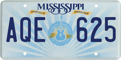 MS license plate AQE625