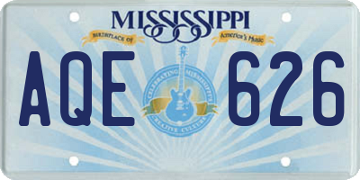 MS license plate AQE626