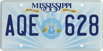 MS license plate AQE628