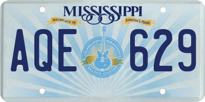 MS license plate AQE629