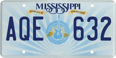 MS license plate AQE632