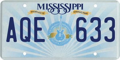 MS license plate AQE633