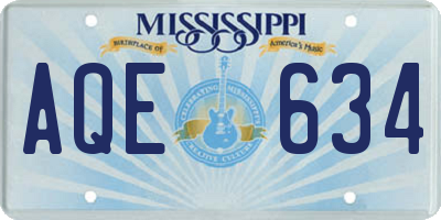 MS license plate AQE634