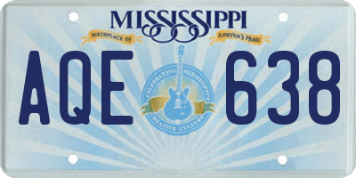 MS license plate AQE638