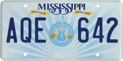 MS license plate AQE642