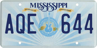 MS license plate AQE644