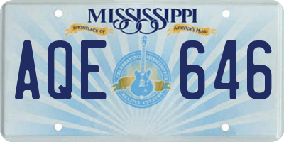 MS license plate AQE646