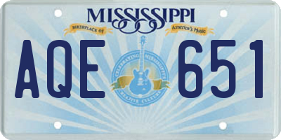MS license plate AQE651