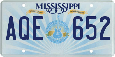 MS license plate AQE652