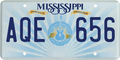 MS license plate AQE656