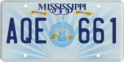 MS license plate AQE661