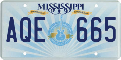 MS license plate AQE665