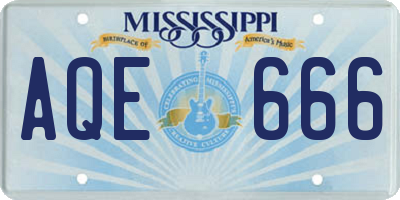 MS license plate AQE666