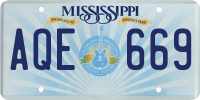 MS license plate AQE669