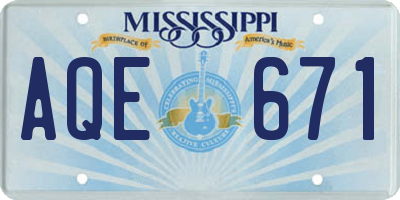 MS license plate AQE671