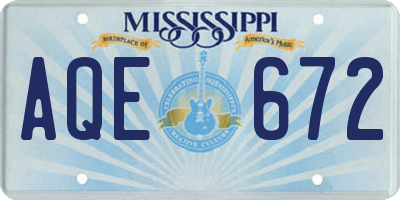 MS license plate AQE672
