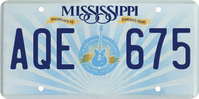 MS license plate AQE675