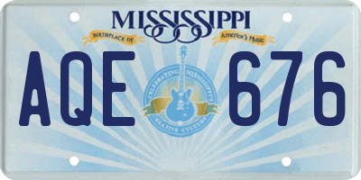 MS license plate AQE676