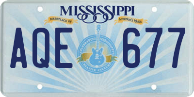 MS license plate AQE677