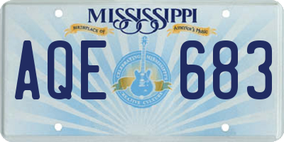 MS license plate AQE683