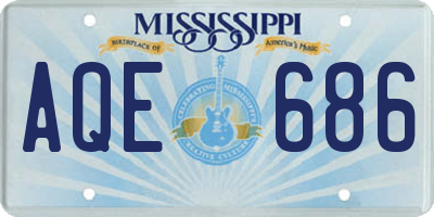 MS license plate AQE686