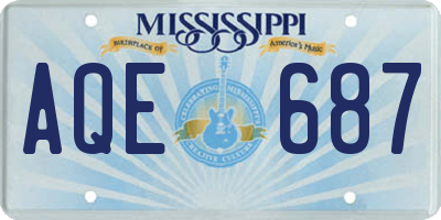 MS license plate AQE687