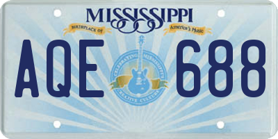 MS license plate AQE688