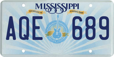 MS license plate AQE689