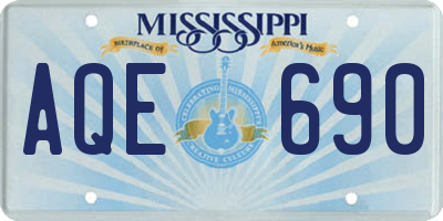 MS license plate AQE690